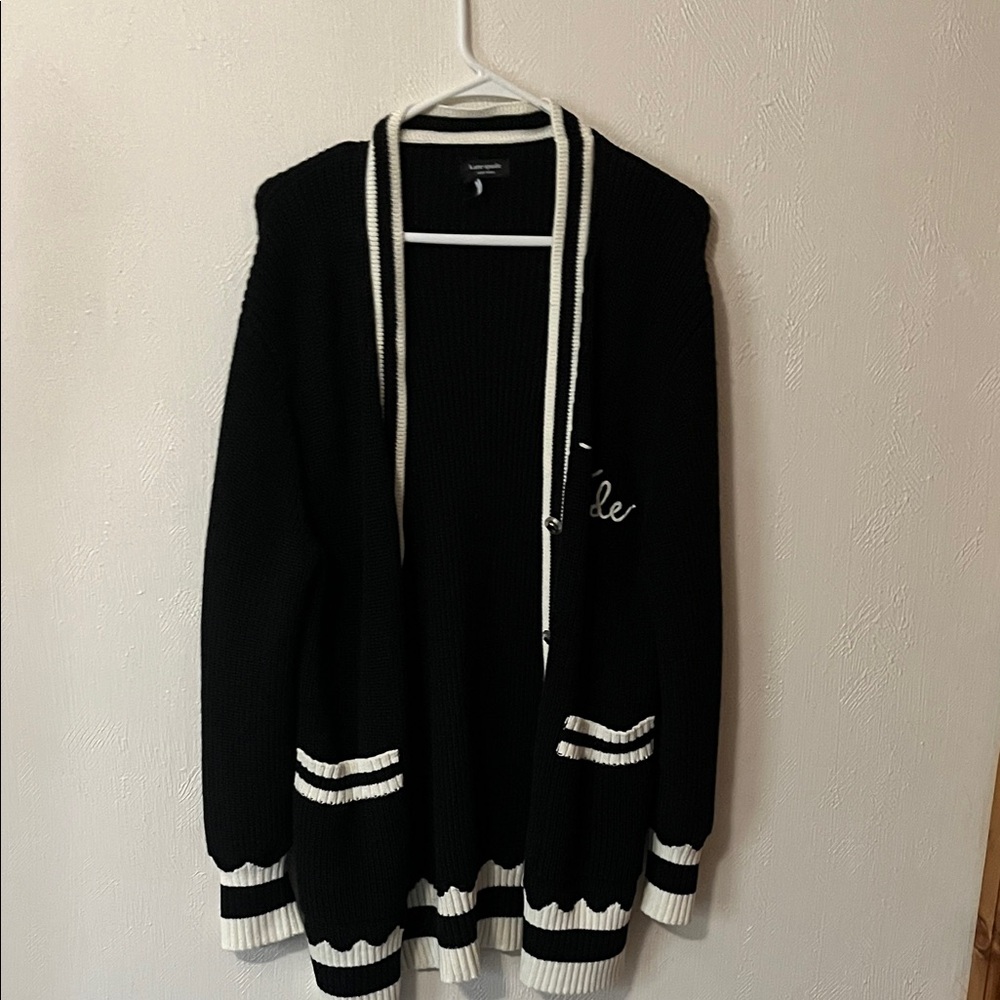kate spade Black Cardigan with White Trim